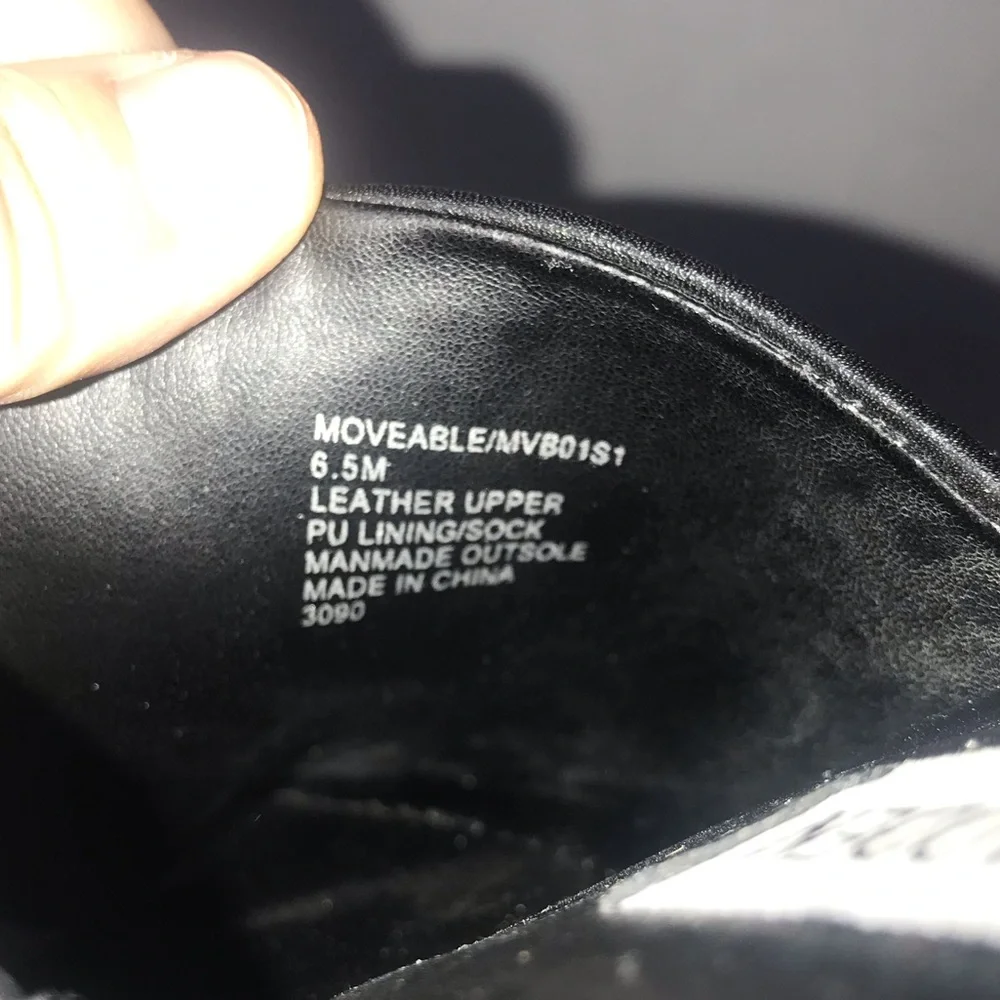 Steve Madden Black Leather Moveable Platform Sandals Sz 6.5 - Picture 8 of 11